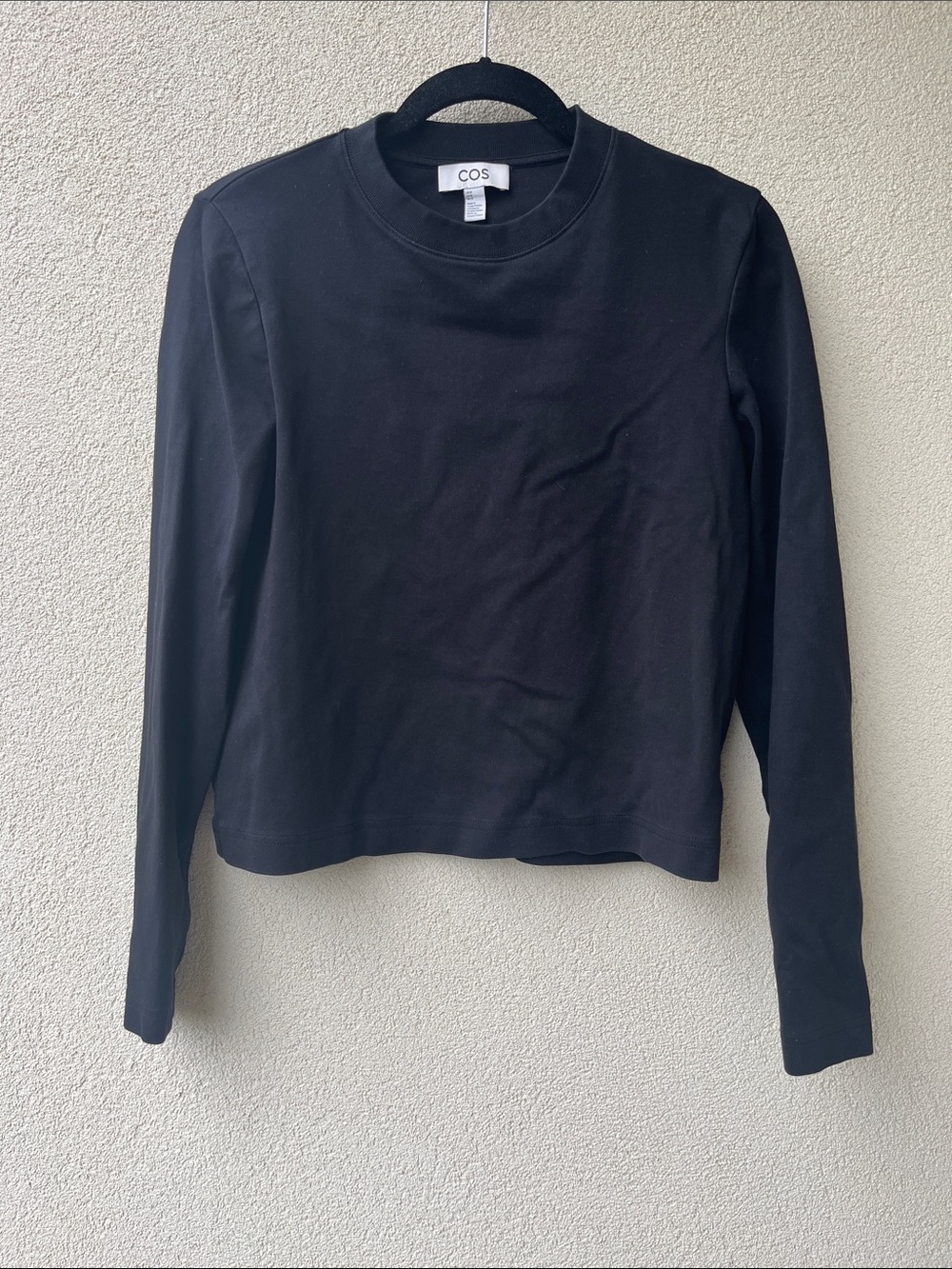 COS Long Sleeve Black Cotton Shirt